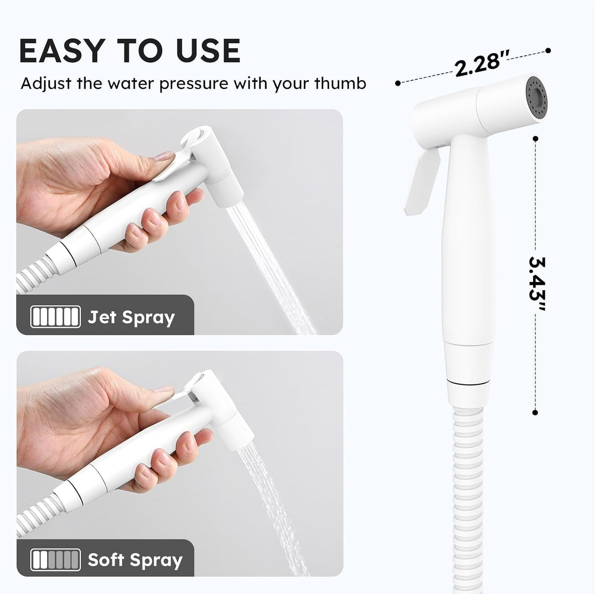 Handheld Bidet Sprayer, Bidet Attachment for Toilet, Brushed Nickel