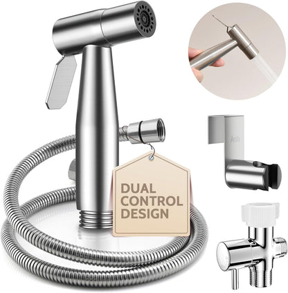 Handheld Bidet Sprayer, Bidet Attachment for Toilet, Brushed Nickel