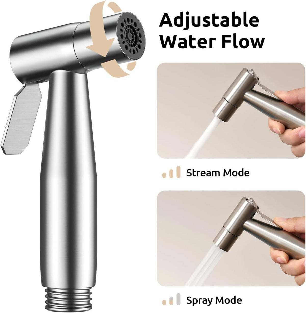 Handheld Bidet Sprayer, Bidet Attachment for Toilet, Brushed Nickel