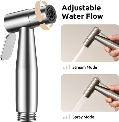 Handheld Bidet Sprayer, Bidet Attachment for Toilet, Brushed Nickel