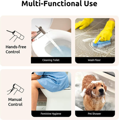 Handheld Bidet Sprayer, Bidet Attachment for Toilet, Brushed Nickel
