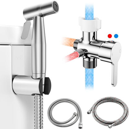 Handheld Bidet Sprayer, Bidet Attachment for Toilet, Brushed Nickel