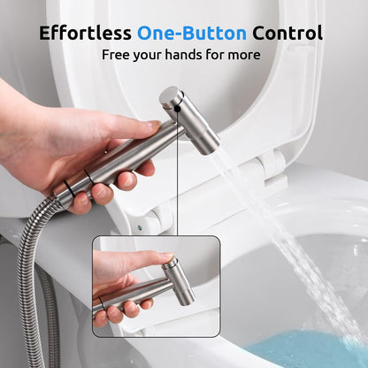 Handheld Bidet Sprayer, Bidet Attachment for Toilet, Brushed Nickel
