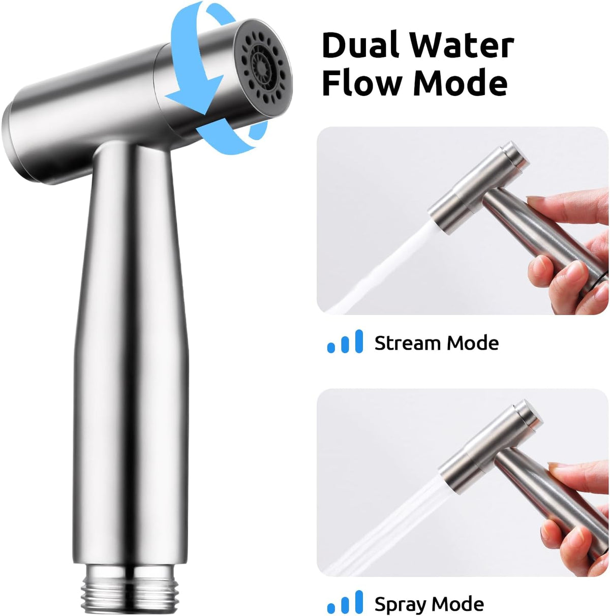 Handheld Bidet Sprayer, Bidet Attachment for Toilet, Brushed Nickel