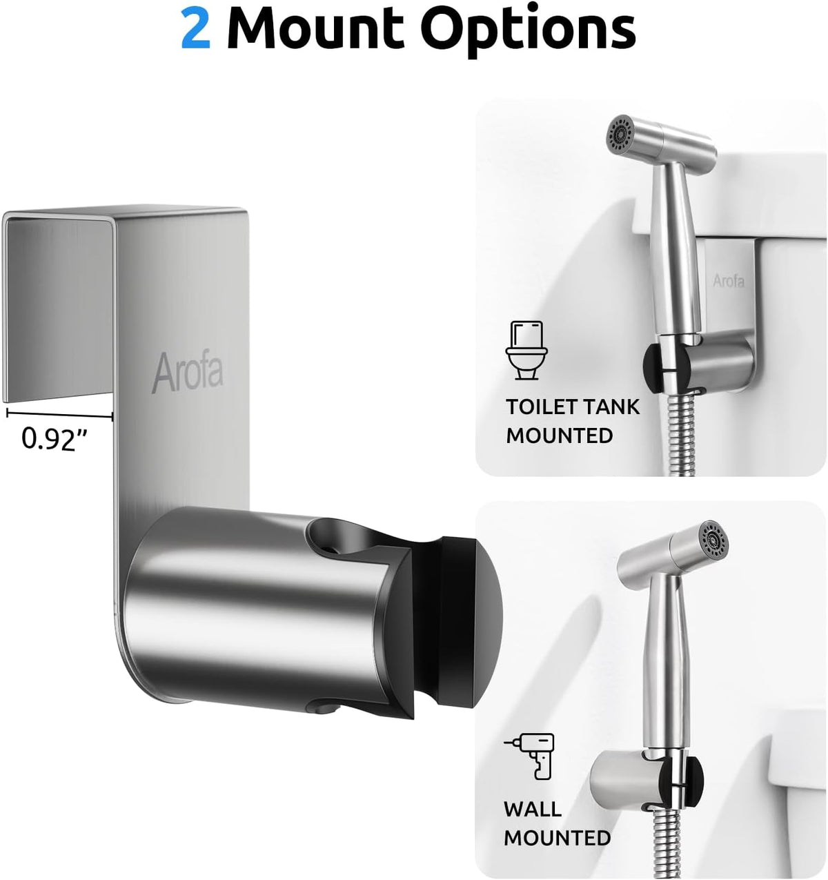 Handheld Bidet Sprayer, Bidet Attachment for Toilet, Brushed Nickel