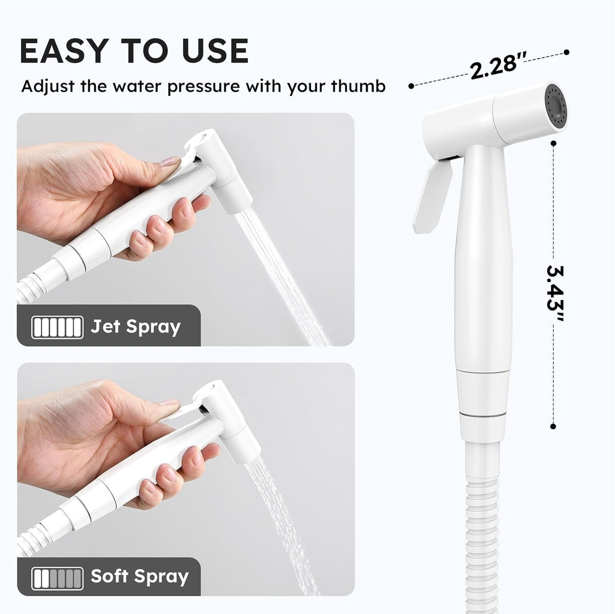 Handheld Bidet Sprayer, Bidet Attachment for Toilet, Brushed Nickel
