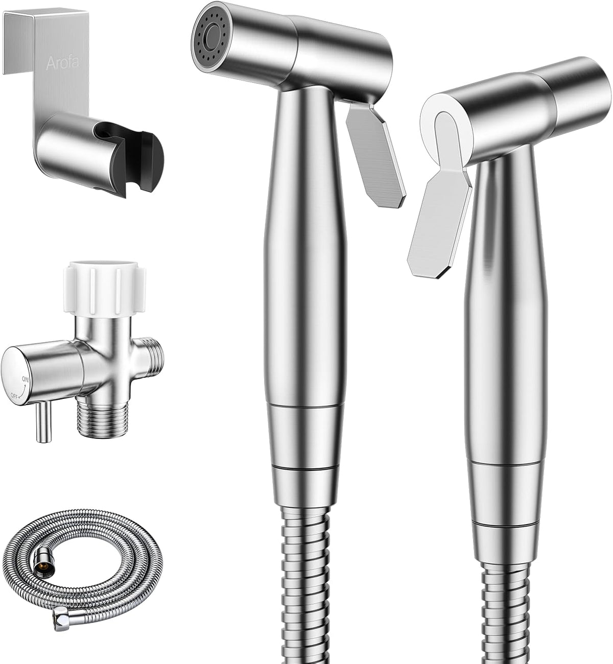 Handheld Bidet Sprayer, Bidet Attachment for Toilet, Brushed Nickel