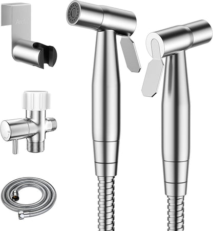 Handheld Bidet Sprayer, Bidet Attachment for Toilet, Brushed Nickel