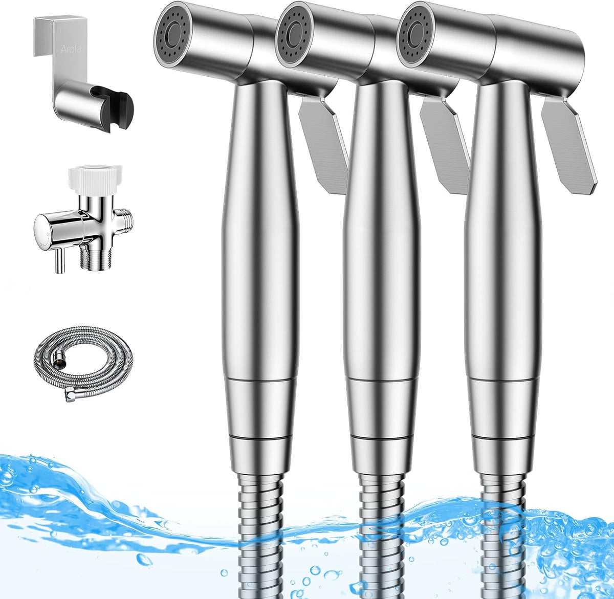 Handheld Bidet Sprayer, Bidet Attachment for Toilet, Brushed Nickel