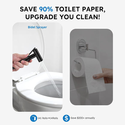 Handheld Bidet Sprayer, Bidet Attachment for Toilet, Brushed Nickel