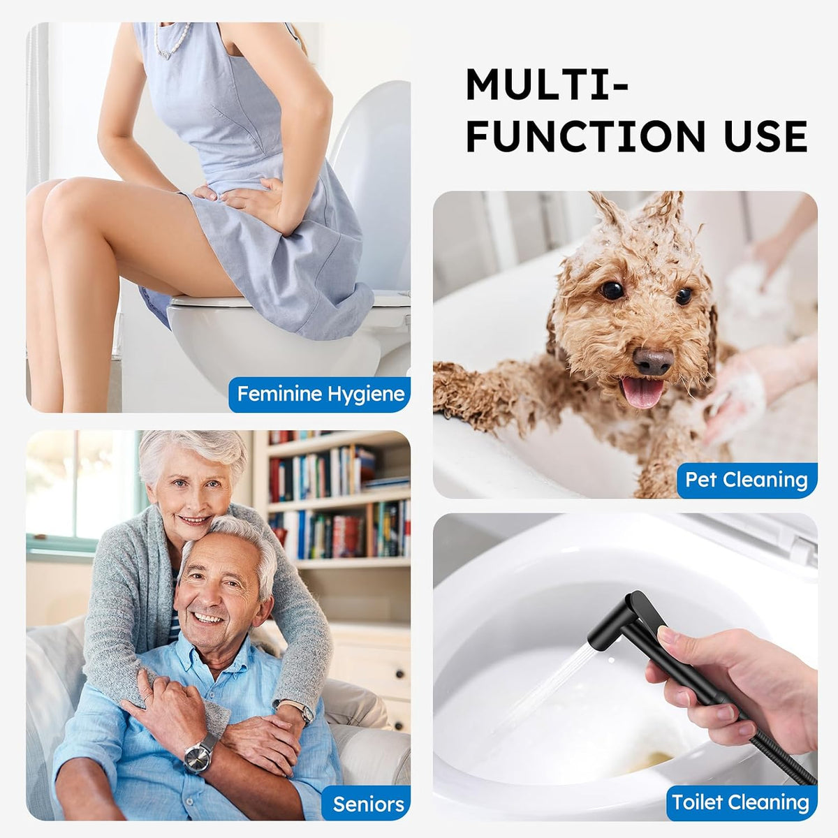 Handheld Bidet Sprayer, Bidet Attachment for Toilet, Brushed Nickel