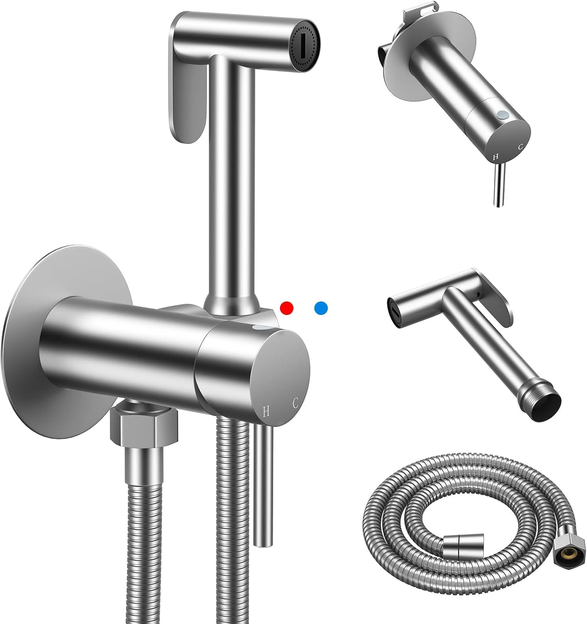 Handheld Bidet Sprayer, Bidet Attachment for Toilet, Brushed Nickel