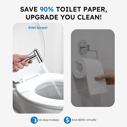 Handheld Bidet Sprayer, Bidet Attachment for Toilet, Brushed Nickel