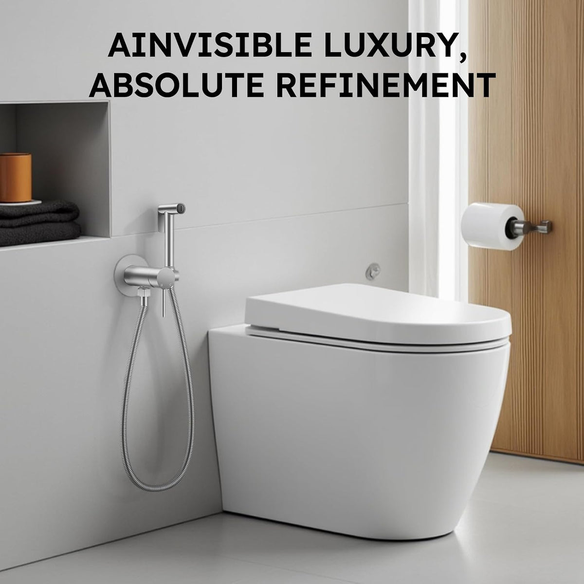 Handheld Bidet Sprayer, Bidet Attachment for Toilet, Brushed Nickel