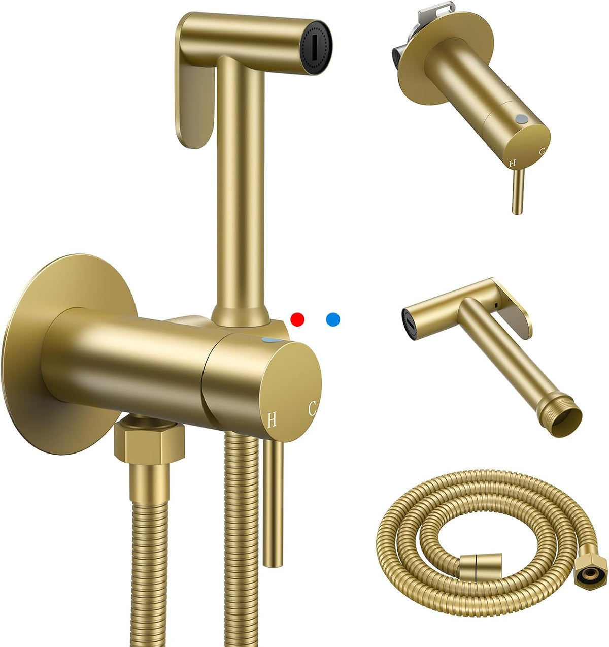Handheld Bidet Sprayer, Bidet Attachment for Toilet, Brushed Nickel