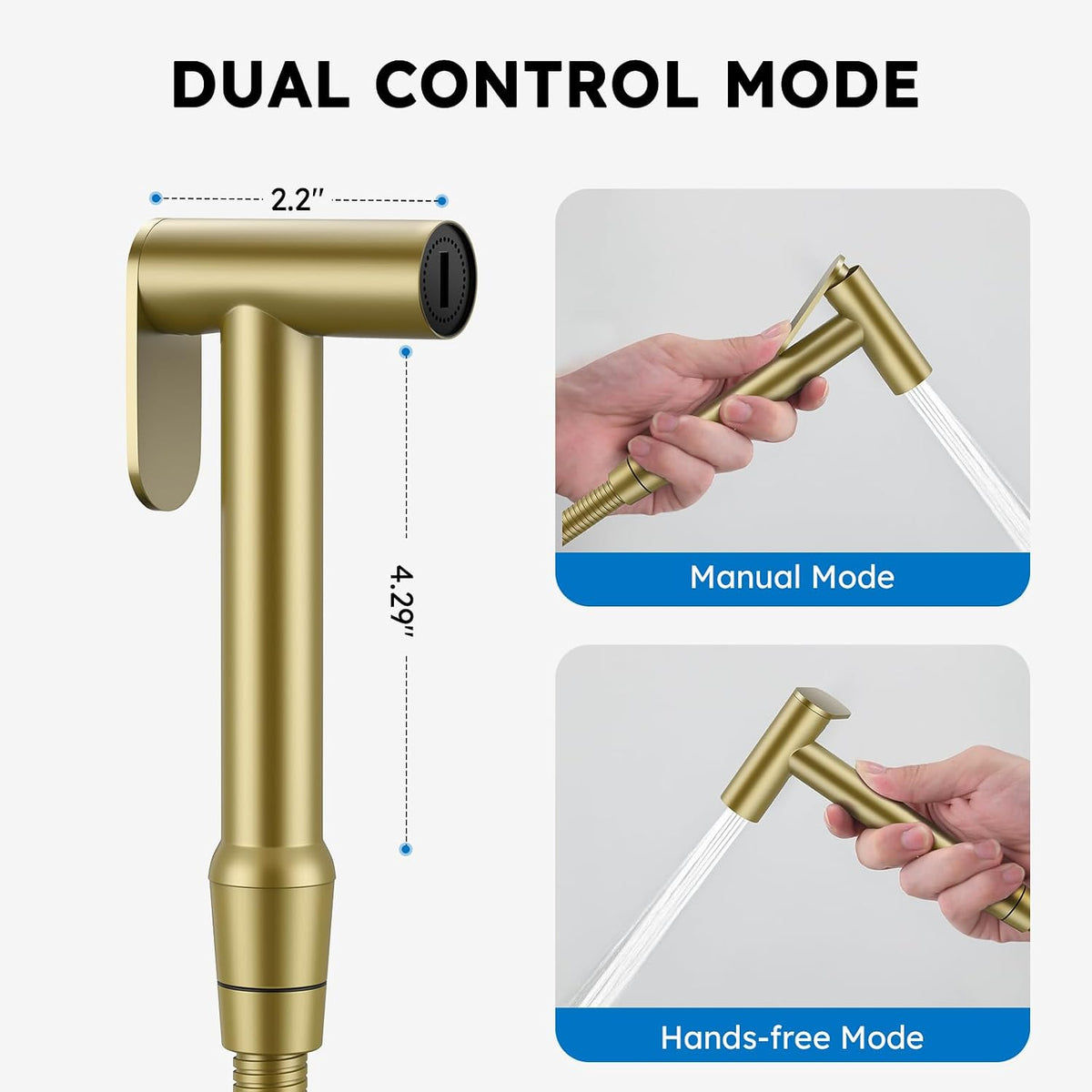 Handheld Bidet Sprayer, Bidet Attachment for Toilet, Brushed Nickel