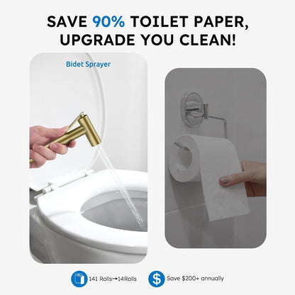 Handheld Bidet Sprayer, Bidet Attachment for Toilet, Brushed Nickel