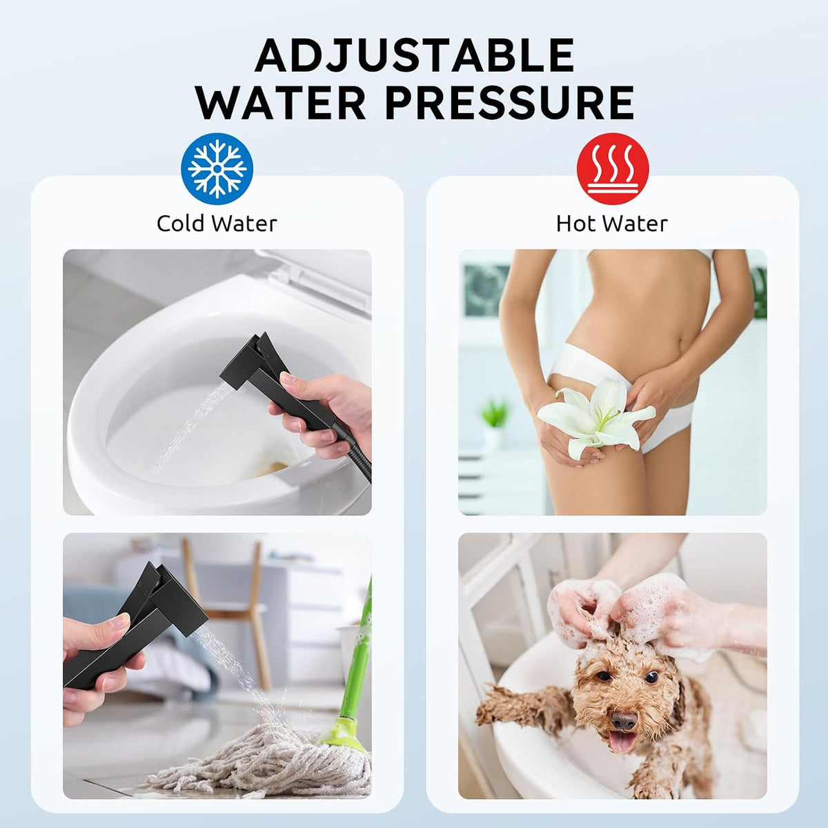 Handheld Bidet Sprayer, Bidet Attachment for Toilet, Brushed Nickel