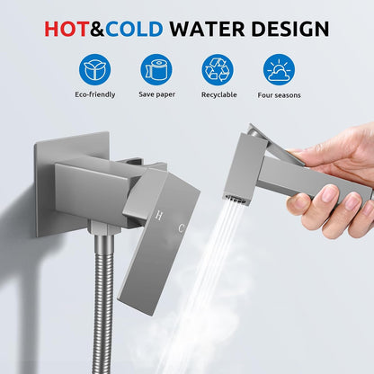 Handheld Bidet Sprayer, Bidet Attachment for Toilet, Brushed Nickel