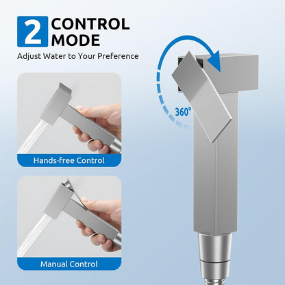 Handheld Bidet Sprayer, Bidet Attachment for Toilet, Brushed Nickel
