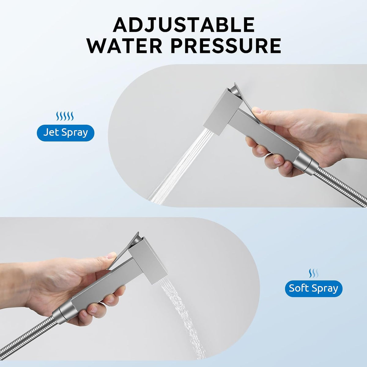 Handheld Bidet Sprayer, Bidet Attachment for Toilet, Brushed Nickel