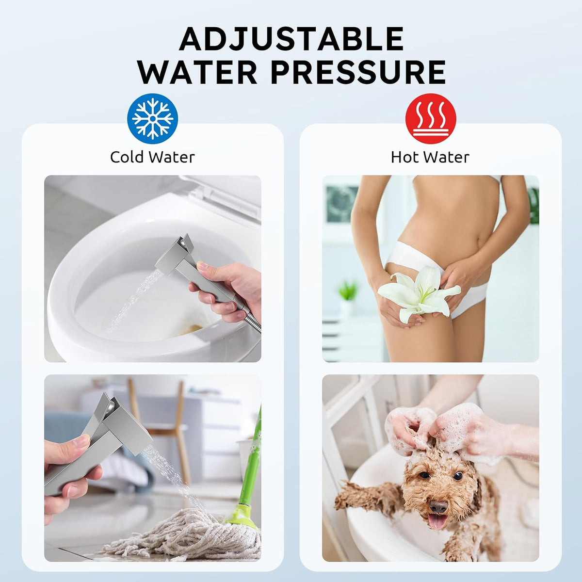Handheld Bidet Sprayer, Bidet Attachment for Toilet, Brushed Nickel