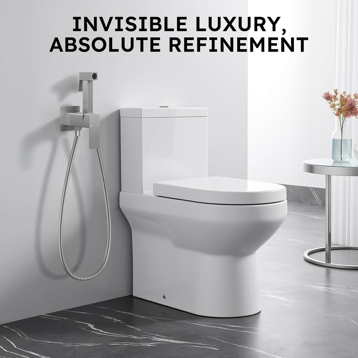 Handheld Bidet Sprayer, Bidet Attachment for Toilet, Brushed Nickel