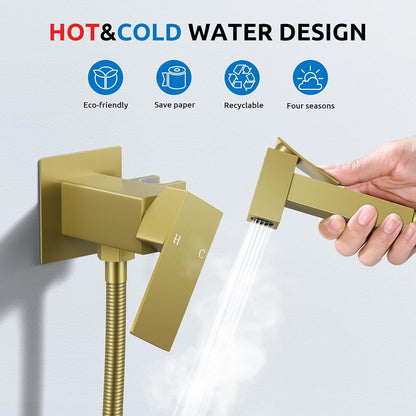 Handheld Bidet Sprayer, Bidet Attachment for Toilet, Brushed Nickel