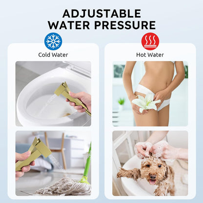 Handheld Bidet Sprayer, Bidet Attachment for Toilet, Brushed Nickel