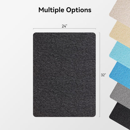 Soft Textured Bath, Shower, Tub Mat, 24x16 Inch Rectangular, Phthalate Free, Non Slip Comfort Bathtub Mats with Drain, PVC Loofah Bathroom Mat for Wet Areas, Quick Drying, Grey