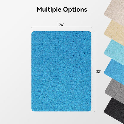 Soft Textured Bath, Shower, Tub Mat, 24x16 Inch Rectangular, Phthalate Free, Non Slip Comfort Bathtub Mats with Drain, PVC Loofah Bathroom Mat for Wet Areas, Quick Drying, Grey