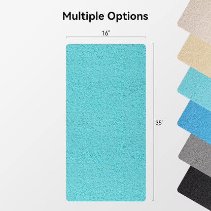 Soft Textured Bath, Shower, Tub Mat, 24x16 Inch Rectangular, Phthalate Free, Non Slip Comfort Bathtub Mats with Drain, PVC Loofah Bathroom Mat for Wet Areas, Quick Drying, Grey
