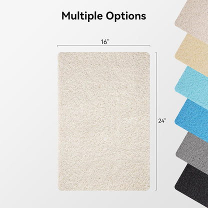 Soft Textured Bath, Shower, Tub Mat, 24x16 Inch Rectangular, Phthalate Free, Non Slip Comfort Bathtub Mats with Drain, PVC Loofah Bathroom Mat for Wet Areas, Quick Drying, Grey