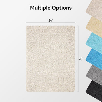 Soft Textured Bath, Shower, Tub Mat, 24x16 Inch Rectangular, Phthalate Free, Non Slip Comfort Bathtub Mats with Drain, PVC Loofah Bathroom Mat for Wet Areas, Quick Drying, Grey