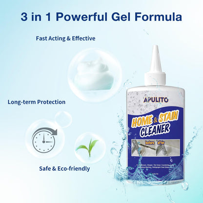 APULITO Household Cleaner Gel for Bathroom Shower Kitchen Tile Grout, Sinks Countertops 10 Fl Oz