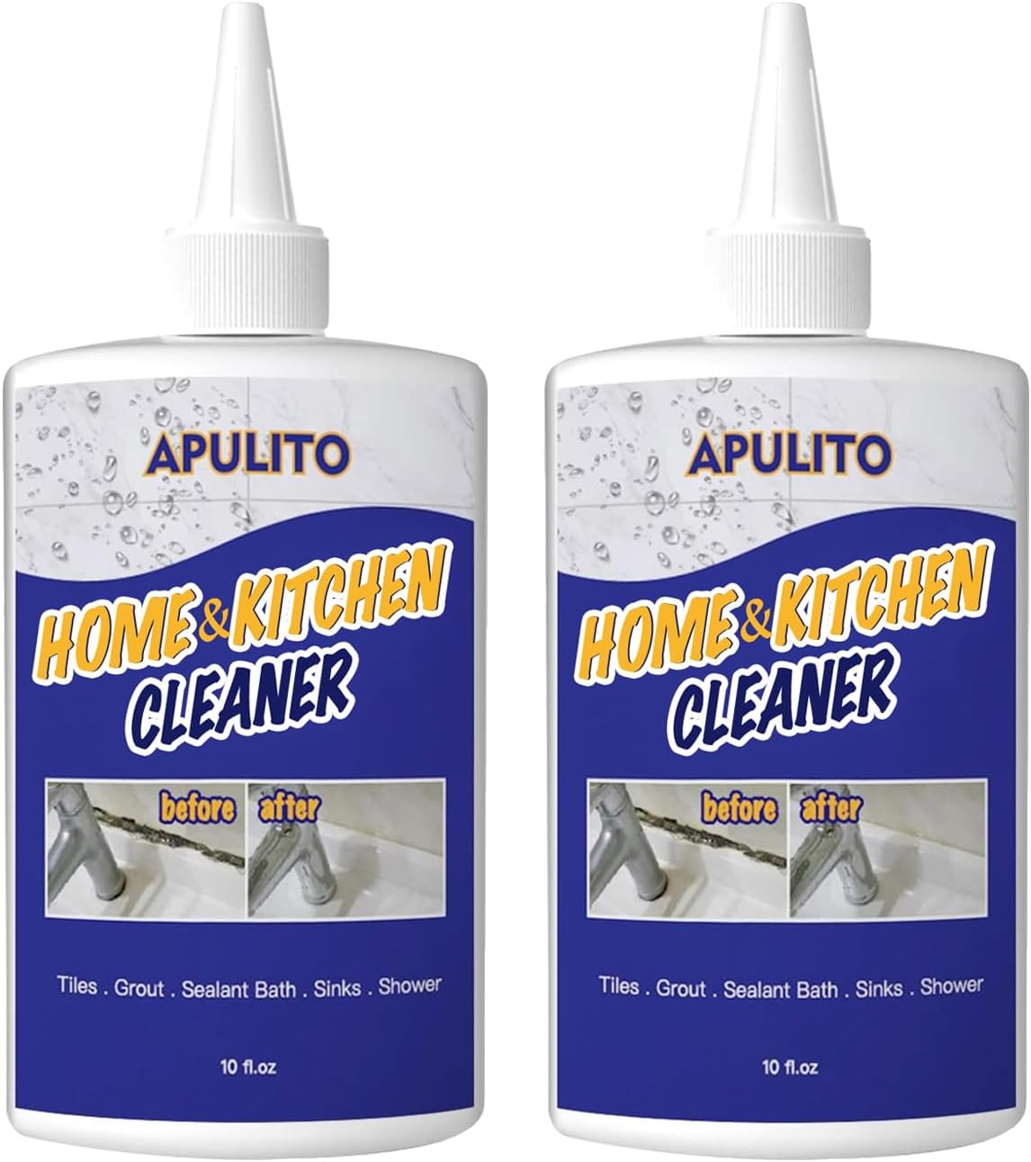 APULITO Household Cleaner Gel for Bathroom Shower Kitchen Tile Grout, Sinks Countertops 10 Fl Oz