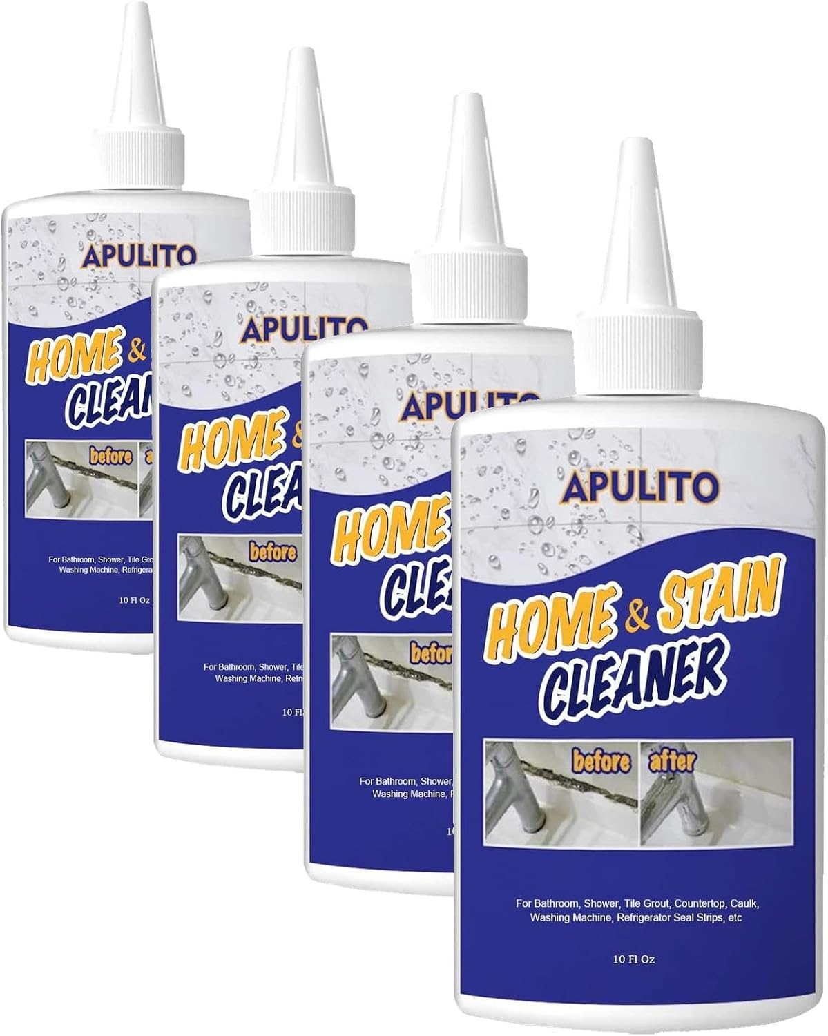 APULITO Household Cleaner Gel for Bathroom Shower Kitchen Tile Grout, Sinks Countertops 10 Fl Oz