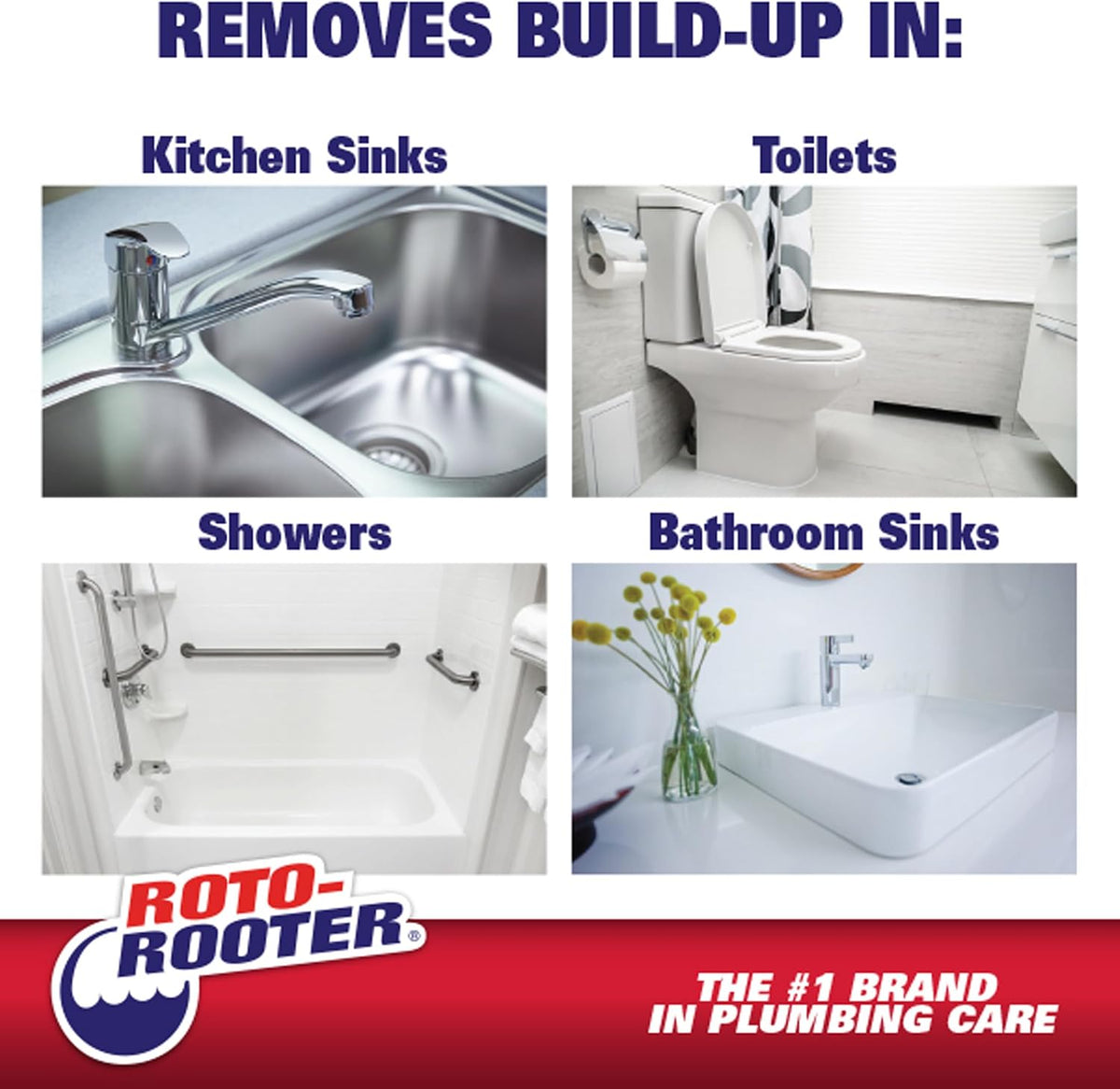 Roto-Rooter Build-Up Remover Drain Cleaner, Enzyme-Based Formula Helps Prevent Clogs and Grease Buildup, Removes Odor, Safe for Septic Systems, Pipes, Toilets, Drains and Sinks, 64 oz