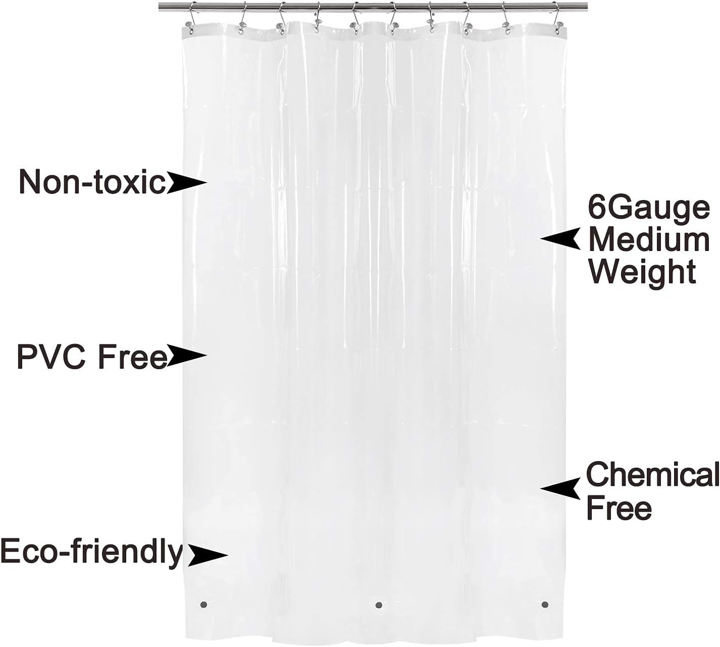 White Shower Curtain Liner Standard Size