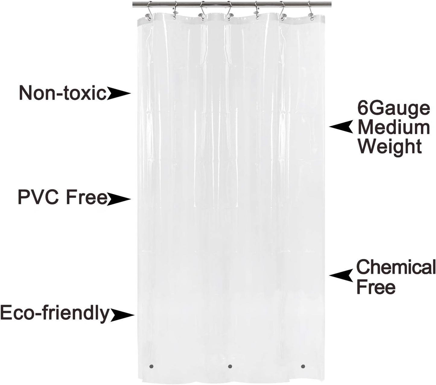 White Shower Curtain Liner Standard Size