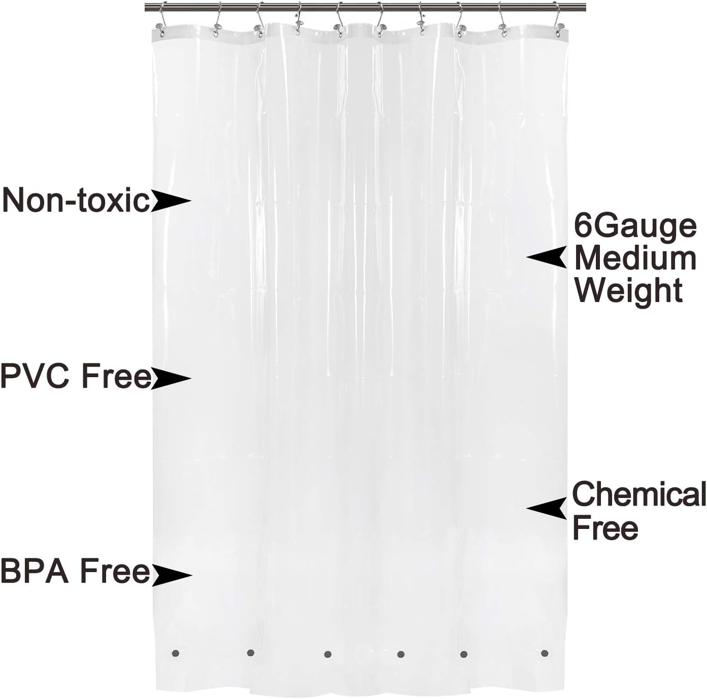 White Shower Curtain Liner Standard Size