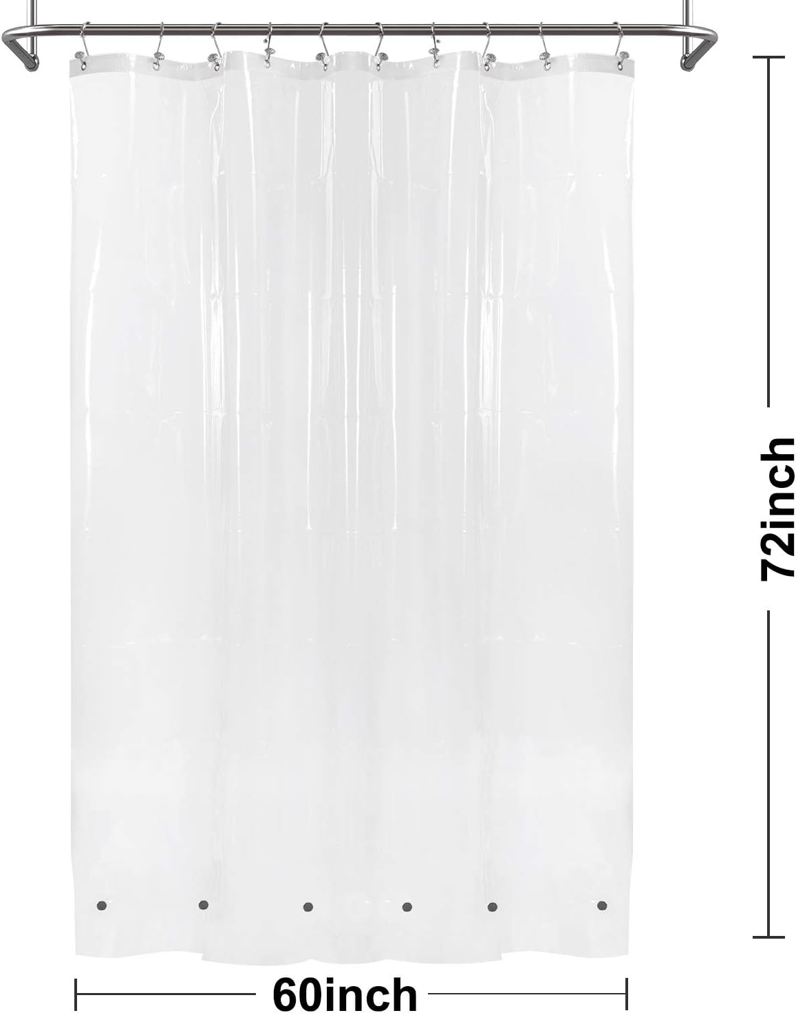 White Shower Curtain Liner Standard Size