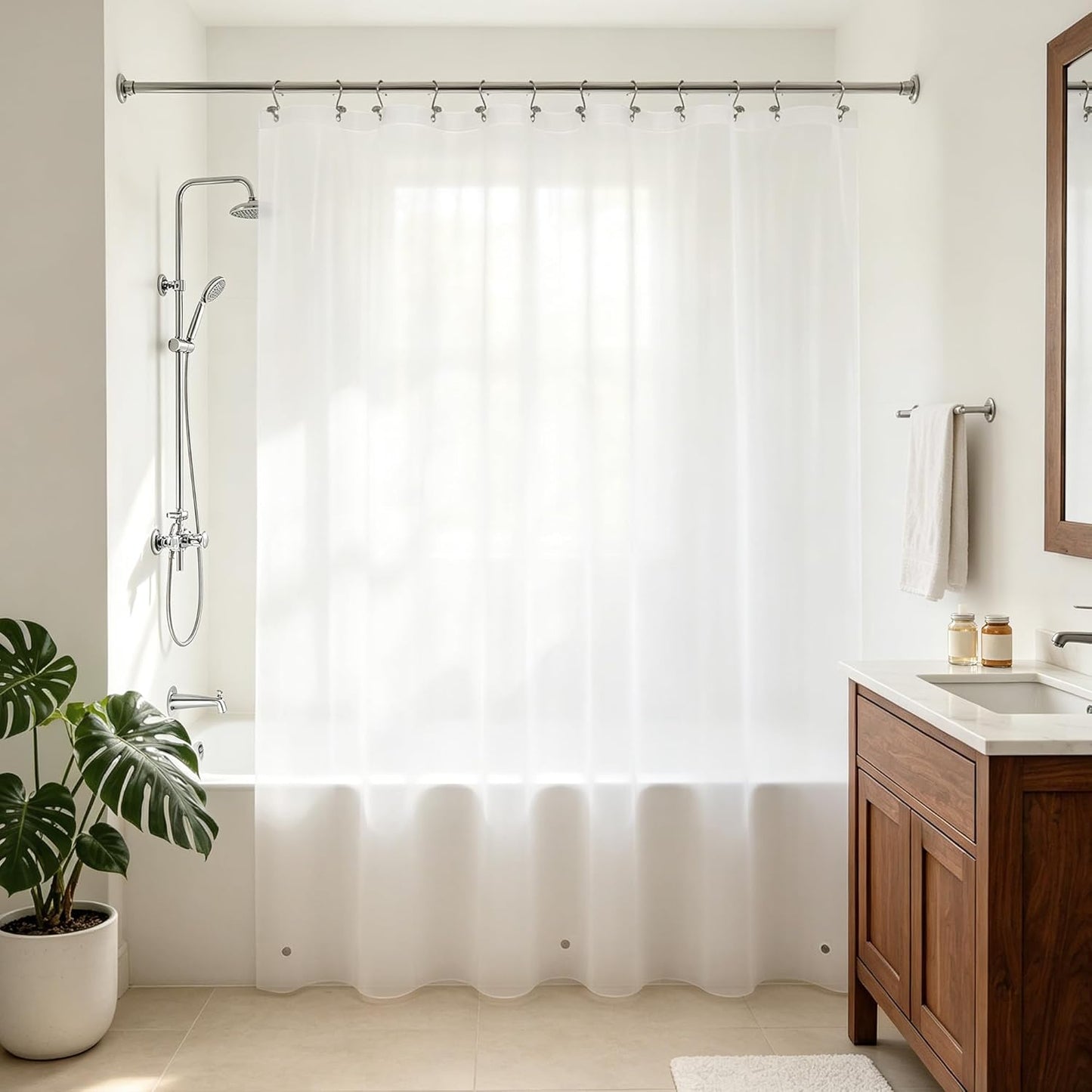 White Shower Curtain Liner Standard Size