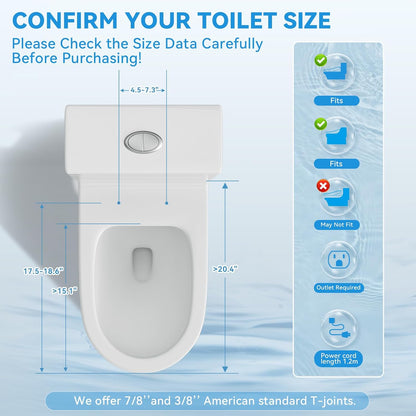 Smart Bidet Toilet Seat with Auto Open/Close Lid - Elongated Heated Seat, Instant Warm Water & Air Dryer, Remote Control, Stainless Steel Filter, Multiple Wash Modes & ECO Mode