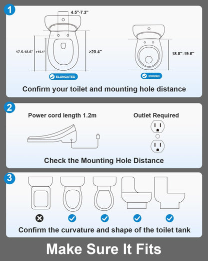 Smart Bidet Toilet Seat with Auto Open/Close Lid - Elongated Heated Seat, Instant Warm Water & Air Dryer, Remote Control, Stainless Steel Filter, Multiple Wash Modes & ECO Mode