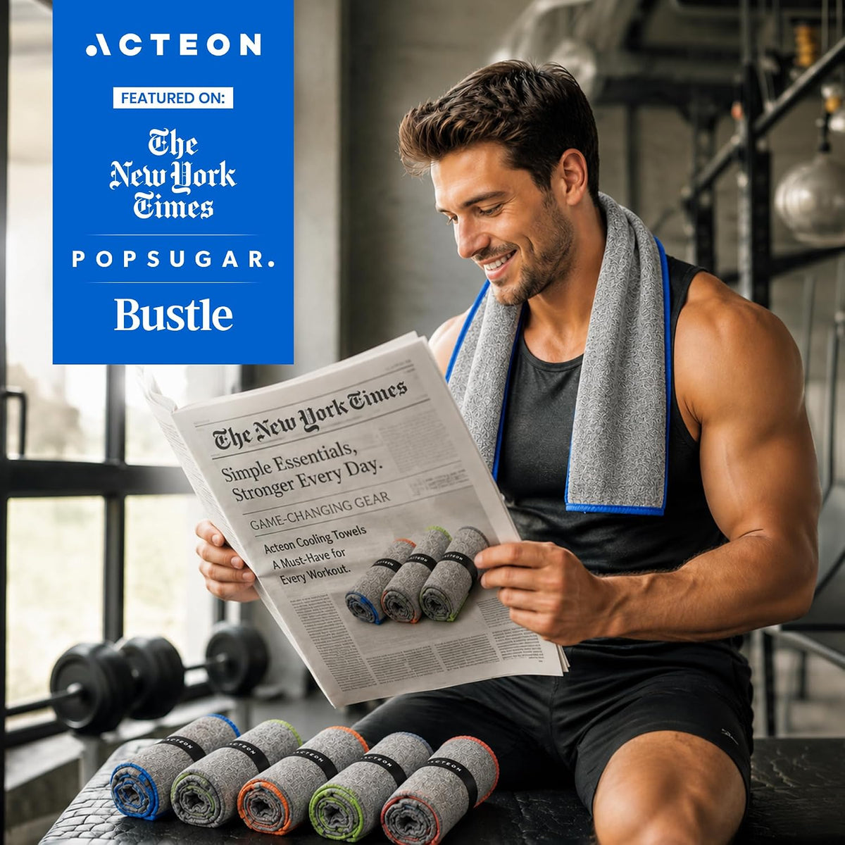 Microfiber Gym Towels, Quick Dry Silver ION Odor-Free Sweat Towel, Super Absorbent Fast Drying for Men & Women, Workout, Yoga, Running, Hiking, Travel – 16x30.5 Inch