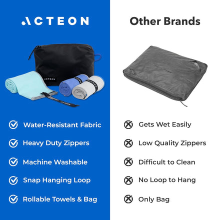 Microfiber Gym Towels, Quick Dry Silver ION Odor-Free Sweat Towel, Super Absorbent Fast Drying for Men & Women, Workout, Yoga, Running, Hiking, Travel – 16x30.5 Inch