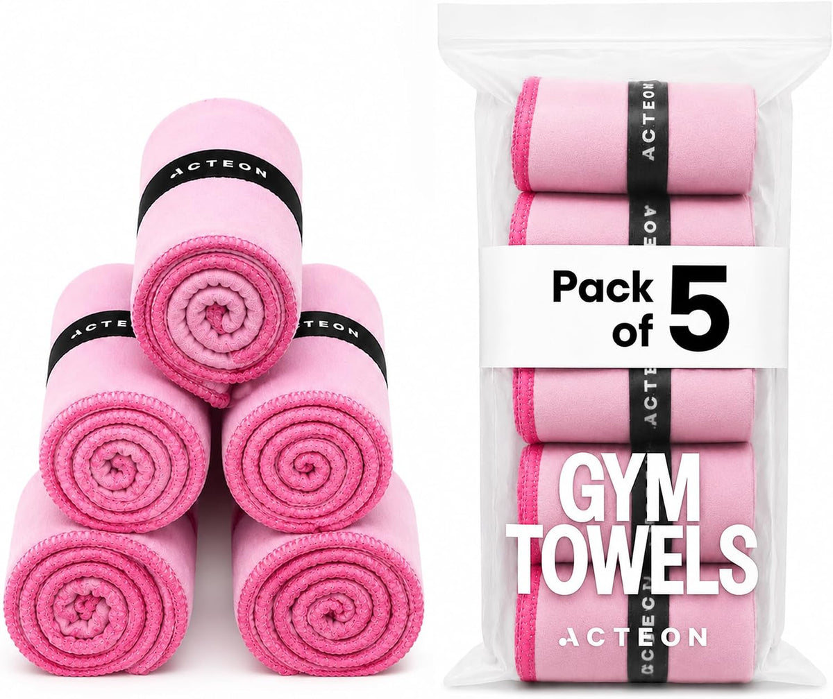 Microfiber Gym Towels, Quick Dry Silver ION Odor-Free Sweat Towel, Super Absorbent Fast Drying for Men & Women, Workout, Yoga, Running, Hiking, Travel – 16x30.5 Inch
