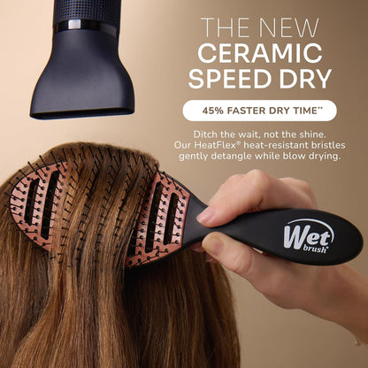 Ceramic Speed Dry Detangler, Black, Vented Blow-Dry Hair Brush