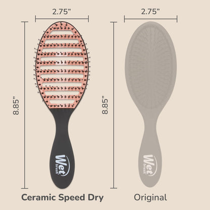 Ceramic Speed Dry Detangler, Black, Vented Blow-Dry Hair Brush